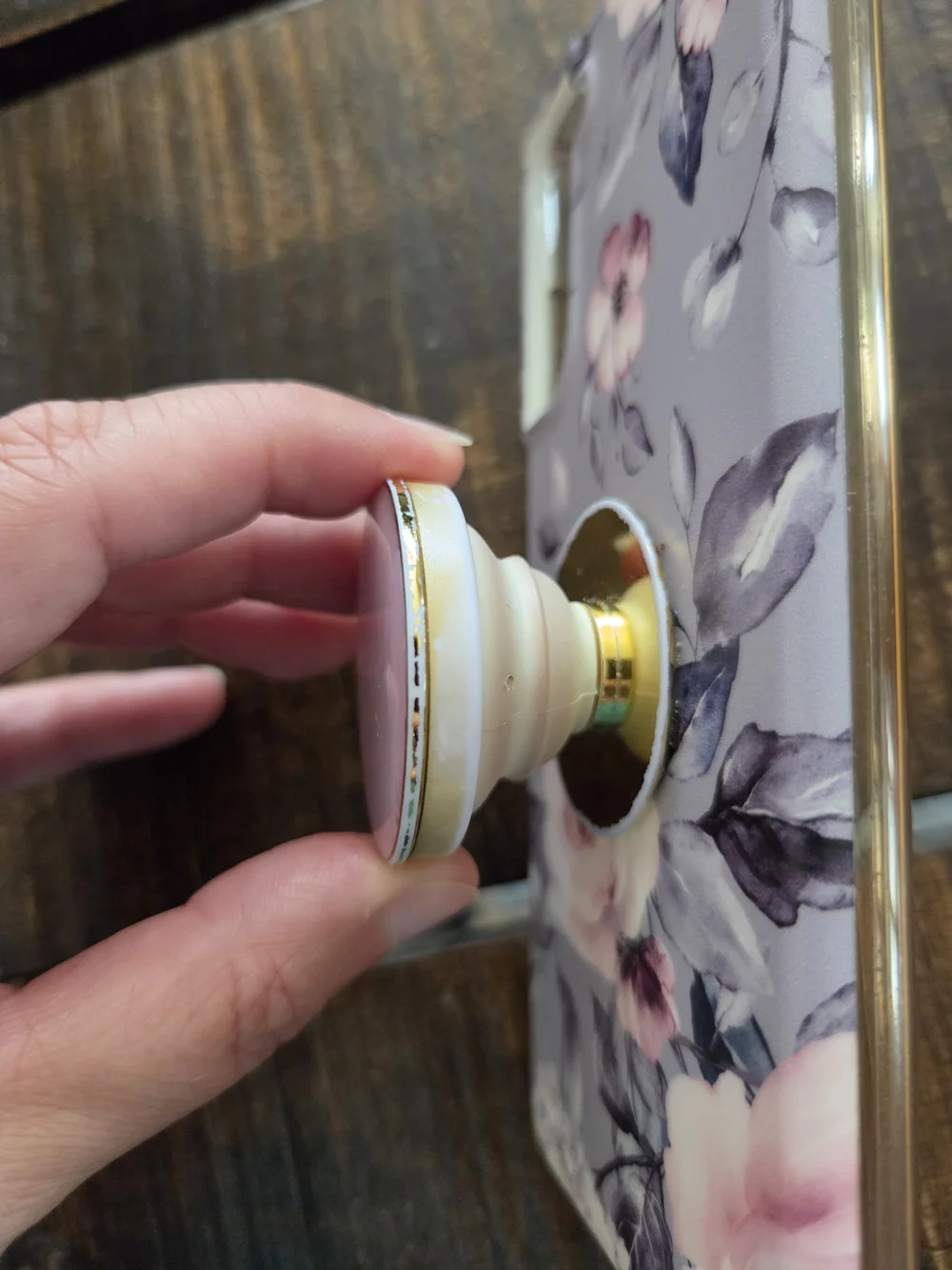 Samsung S21 Floral Pink Shell Pop Socket Phone Case - Pink Floral Design